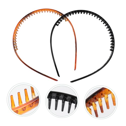 DECOMELODY 2 Stück Anti rutsch Haarreifen mit Zähnen Modische Leichte Stirnbänder für Frauen und Mädchen Langlebiges Material Geeignet für Alltag Party und Besondere Anlässe von DECOMELODY