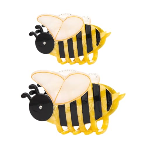 DECOMELODY 2stücke Bienen-haarklammern Für Damen Strass-haarstyling-clip Bienen-form-haarspange Seitliche Haarklammer Bienen Haarspangen Für Pferdeschwanz Dutt-haarklammer von DECOMELODY