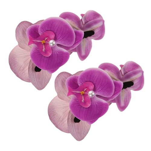 DECOMELODY 2 Stück Blumen Haarclips Phalaenopsis Orchideen Haarklammern für Dünnes und Dickes Haar Dekorative Langlebige Haarspangen für Frauen Modische Haarschmuck für Alltag und Urlaub von DECOMELODY