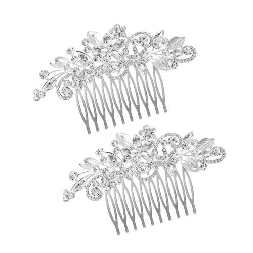 DECOMELODY 2 Stück Eleganter Braut Haarschmuck mit Funkelnden Strasssteinen Modische Hochzeits Haarkämme für Damen Festliche Kopfbedeckung Geeignet für Fotoshootings Partys und Besondere von DECOMELODY