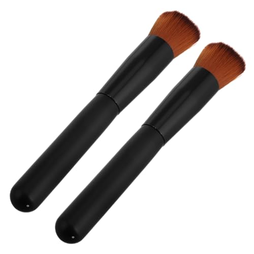 DECOMELODY 2 Stück Flacher Foundation Pinsel für Flüssiges Make Up Präzise Anwendung Weiche Borsten Langlebig und Leicht zu Reinigen Tragbar für Damen Professionelles Make Up Werkzeug von DECOMELODY