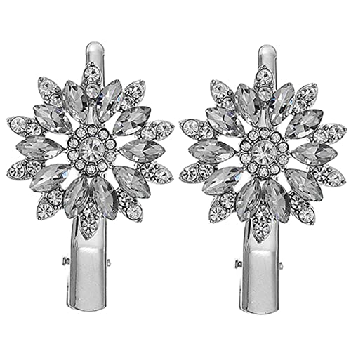 DECOMELODY 2 Stück Funkelnde Haarspangen mit Kristallblumen Leichte Legierung Haarklammern Haarschmuck Clips für Damen für Hochzeit Party Alltag und Festliche Anlässe von DECOMELODY