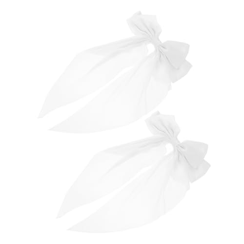 DECOMELODY 2 Stück Große Haarschleifen Clips Weiß Vintage Haarspangen Elegant für Frauen Mädchen Party Alltagsgebrauch Rutschfeste Styling Haarschmuck von DECOMELODY
