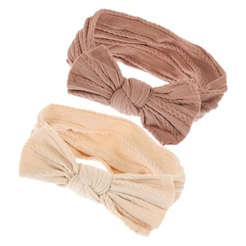 DECOMELODY 2 Stück Haarband Nylon mit Süßer Schleife Angenehmes Stirnband für Neugeborene und Kleinkinder Bequemes Kopfbedeckung Haaraccessoire für Mädchen Strapazierfähig und Hautfreundlich von DECOMELODY