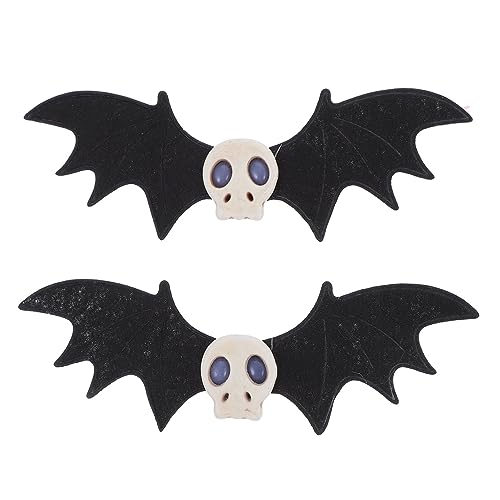 DECOMELODY 2 Stück Halloween Haarspangen Fledermaus Schädel Haarklammern für Damen Langlebig Leicht Komfortabel für Party und Festival Kostüm Zubehör von DECOMELODY