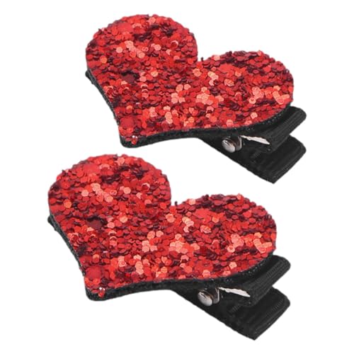 DECOMELODY 2 Stück Herzförmige Glitzer Haarspangen für Mädchen Funkelnde Pailletten Haaraccessoires für Valentinstag Hochzeiten und Partys Langlebig und Leicht zu Tragen von DECOMELODY