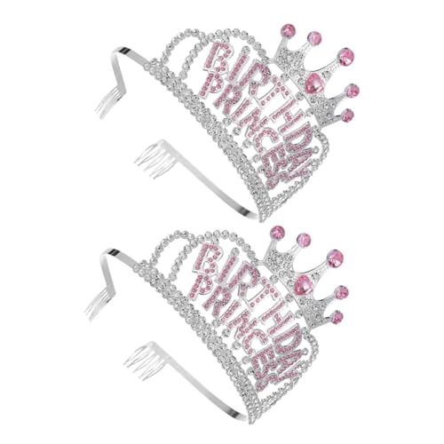 DECOMELODY 2stücke Mädchen Geburtstagskrone Mit -rhinestones Prinzessinnen Für Geburtstagsfeiern Bühnenaufführungen Und Haarschmuck-dekorationen von DECOMELODY