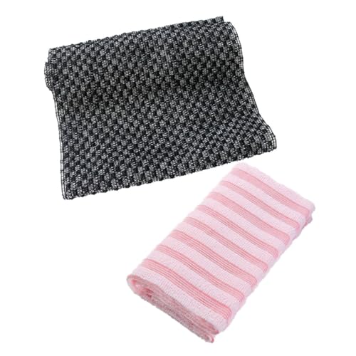 DECOMELODY 2 Stück Langlebige Badewäsche Peeling Badetücher mit Streifen für Körperreinigung und Sanftes Hautpeeling Geeignet für Arme Beine Rücken und Ganzkörperpflege zu Hause von DECOMELODY