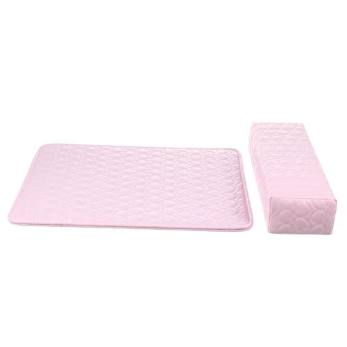 DECOMELODY 2 Stück Leder Maniküre Handkissen Teiliges Wasserfestes Nagelkunst Kissen Weich und Bequem für und Zuhause in Elegantem Rosa von DECOMELODY