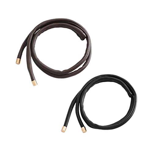 DECOMELODY 2 Stück Leder Pferdeschwanzhalter Haarband Im Französischen Stil Flexibel Rostbeständig Dekoratives Haaraccessoire Für Damen Einfach Anzupassen Für Verschiedene Frisuren von DECOMELODY