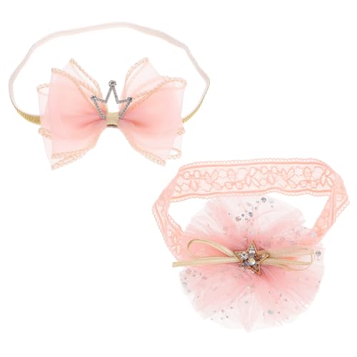 DECOMELODY 2 Stück Mädchen Neugeborenes Stirnband Krone Haarschmuck für Fotoshooting und Alltag Elastisches Kopfbedeckung für Junge Mädchen Kleinkinder und Geschenkideen von DECOMELODY