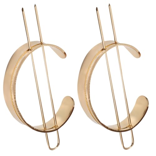 DECOMELODY 2 Stück Metall Haar Cuff Haarklammern für Damen Halbrunder Bun Cage Goldfarbener Haarschmuck Sicherer Halt für Pferdeschwanz und Dutt Elegantes Design für Alltag und Festliche von DECOMELODY