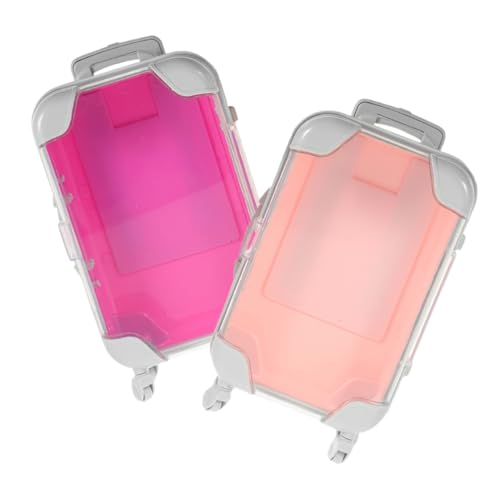 DECOMELODY 2 Stück Mini Make Up Koffer Klein Tragbar Reise Kosmetikkoffer für Damen Schminktasche Organizer Aufbewahrungsbox für Kosmetikartikel Reiseaccessoire Rosa von DECOMELODY