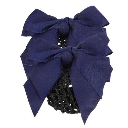 DECOMELODY 2 Stück Professionelle Haarnetz Haarklammer mit Schleifen Dekor Eleganter Haarschmuck für Damen Geeignet für Bankangestellte Krankenschwestern und Servicepersonal Stilvolle von DECOMELODY