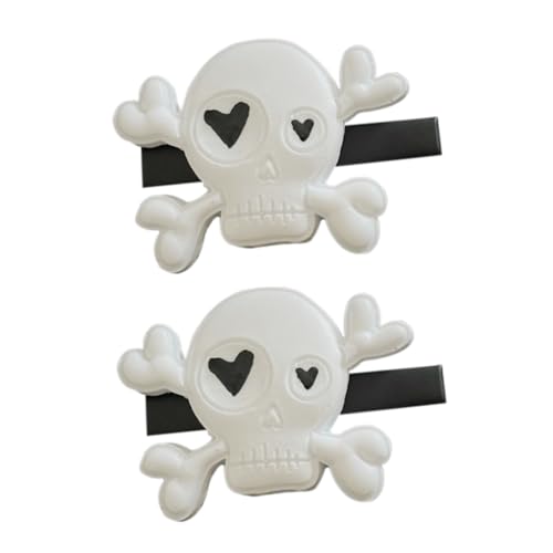 DECOMELODY 2 Stück Punk Skelett Haarklammern Schädel Haarspangen Halloween Haarschmuck für Frauen und Leicht Tragbar Passend Geschenkidee von DECOMELODY