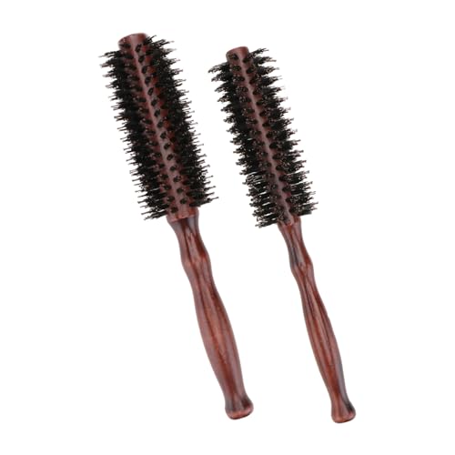 DECOMELODY 2 Stück Rundbürsten aus Naturborsten mit Langlebigem Holzgriff Ergonomisch Geformt für Damen zum Styling Trocknen und Locken von Dünnem Langem oder Kurzem Haar von DECOMELODY