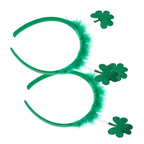 DECOMELODY 2 Stück Saint Patrick's Day Haarreif Teilig Kleeblatt Design Festival Kopfschmuck Leicht Komfortabel für Karneval Party Feierlichkeiten Damen von DECOMELODY