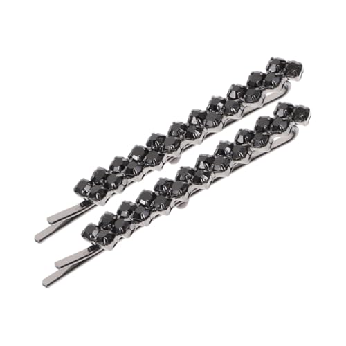 DECOMELODY 2 Stück Schwarze Haarnadeln mit Funkelnden Strasssteinen Teiliges Metall Haarclip Stilvolle Haarnadeln für Damen und Mädchen Vielseitig für Hochzeiten und Festliche Frisuren von DECOMELODY