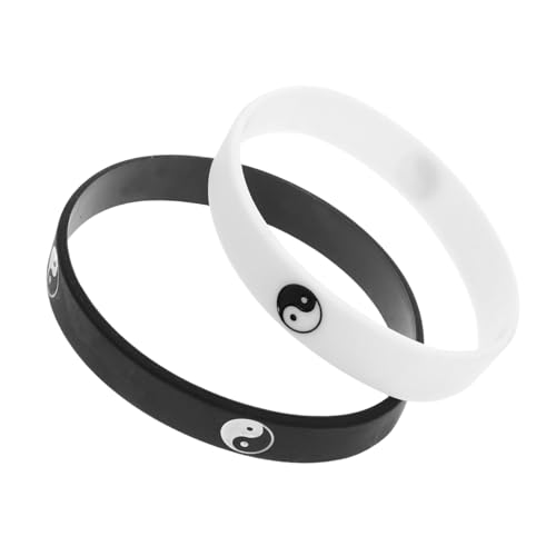 DECOMELODY 2 Stück Silikonarmbänder Tai Chi Motiv Unisex Armbänder aus Gummi Freundschaftsarmband Geschenkidee für Damen und Herren von DECOMELODY