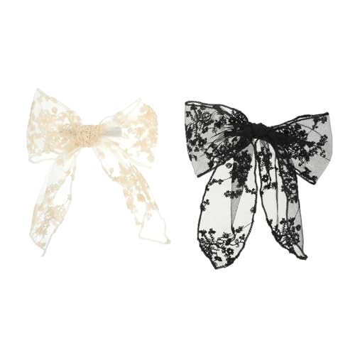 DECOMELODY 2stücke Spitze Haarschleife Haar Bogen Clip Zurück Haarspange Kleidung Zubehör Für Damen Und Mädchen Every Age von DECOMELODY