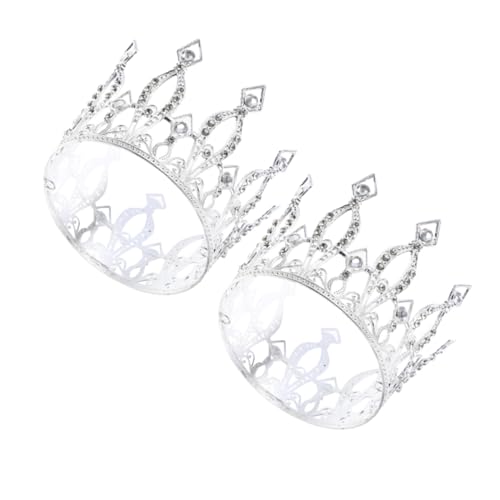 DECOMELODY 2 Stück Strass Haarkrone für Braut und Geburtstag Funkelnde Tiara mit Leichter Bequemer Silberne Hochzeitsschmuck Haarreife für Damen und Mädchen Festliche Kopfbedeckung für von DECOMELODY