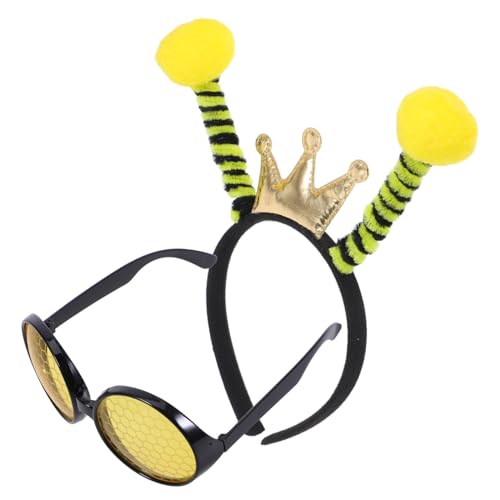 DECOMELODY 2 Stück Teiliges Bienen Haarband und Sonnenbrillen Set für Erwachsene und Langlebiges Kostüm Accessoire für Karneval Party Fasching und Mottofeste von DECOMELODY