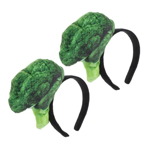 DECOMELODY 2 Stück Teiliges Brokkoli Stirnband für Frauen Lustiges Dehnbares Haarschmuck Bequemes Kostüm Accessoire für Cosplay Halloween Party und Alltag Rutschfest Leicht von DECOMELODY