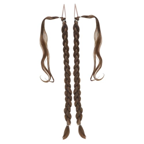 DECOMELODY 2 Stück Teiliges Geflochtenes Ponytail Wickelstil Haarverlängerung Langlebige Natürlich Wirkende Zöpfe Einfache Anbringung Wiederverwendbar Modische Damen Haarverlängerung von DECOMELODY