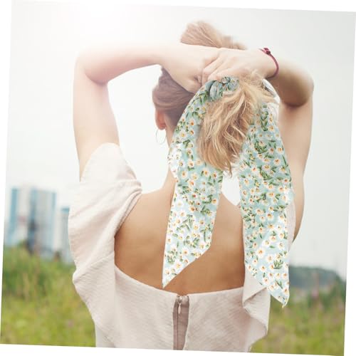 DECOMELODY 2 Stück Teiliges Haargummi Chiffon Haarring mit Langem Band Weiche Stoff haargummis für Damen Modische Haarbänder zum Fixieren von Dünnem und Dickem Haar Vielseitiger Haarschmuck von DECOMELODY