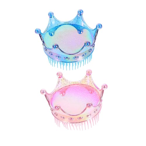 DECOMELODY 2 Stück Teiliges Haarkamm Glitzernde Kronenform Entwirrt Sanft alle Haartypen Tragbar für Mädchen Pflegt Haar Gesund und Bruchfrei Zufällige Farbe Zufällige Farbe von DECOMELODY