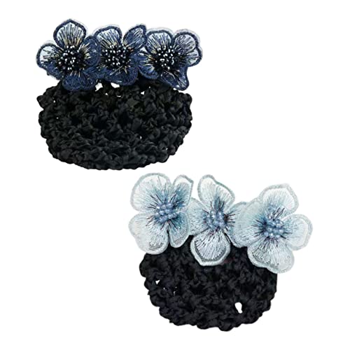 DECOMELODY 2 Stück Teiliges Haarnetz mit Blumen Leichtes Haarknotennetz für Damen Haarnetz für Krankenschwestern und Berufskleidung Strapazierfähiges Stoffmaterial Vielseitig Einsetzbar von DECOMELODY