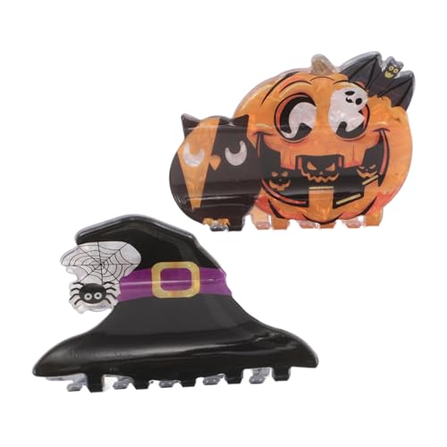 DECOMELODY 2 Stück Teiliges Halloween Haarclip Frauen und Mädchen Leichte Acryl-krallenclips mit Eule und Hexenhut Griffige Vielseitige Tier-accessoires für Kostümparty Cosplay und Festliche von DECOMELODY