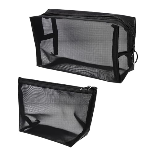 DECOMELODY 2 Stück Teiliges Herren Netzstoff Kosmetiktasche Transparent Großer Kulturbeutel Reise Organizer Langlebig Multifunktional für Toilettenartikel Makeup Zubehör von DECOMELODY