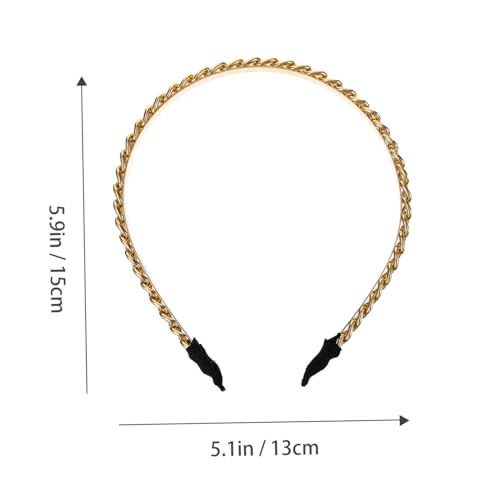 DECOMELODY 2 Stück Teiliges Metall Stirnband Gedrehte Feine Ketten Elegante Haarschmuck Damen Geeignet für Braut Kopfschmuck Hochzeit Party Geschenk von DECOMELODY