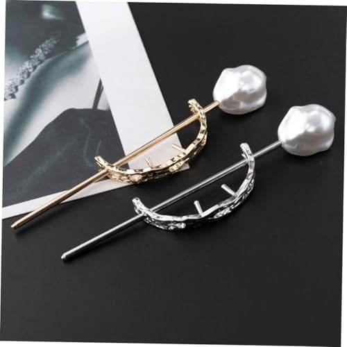 DECOMELODY 2 Stück Teiliges Perlen Haarspangen Eleganter Haarschmuck für Damen Leichte Dutts Halter Stilvolle Haarnadeln für Zöpfe und Ponytails Geeignet für Verschiedene Haartypen und von DECOMELODY