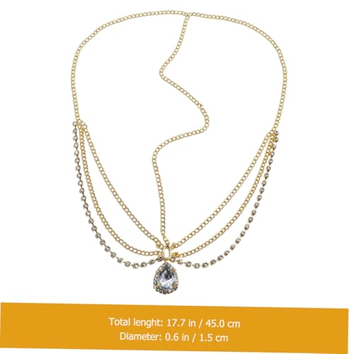 DECOMELODY 2 Stück Teiliges Stirnband mit Dangle Anhänger Haarkette aus Langlebigem Eleganter Haarschmuck für Frauen für Hochzeit Party und Festliche Anlässe von DECOMELODY