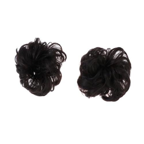 DECOMELODY 2 Stück Teiliges Synthetisches Haarteil Dutt Haarkranz Volumen Langlebiges Material Braun Schwarz Haarknoten Tool für Frauen und Mädchen Einfaches Styling für Volle von DECOMELODY