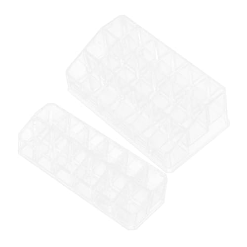 DECOMELODY 2 Stück Teiliges Transparenter Lippenstift Organizer Praktischer Kosmetik Aufbewahrungsständer Leichter Lippenstifthalter mit Großer Kapazität für Schlafzimmer und Schminktisch von DECOMELODY