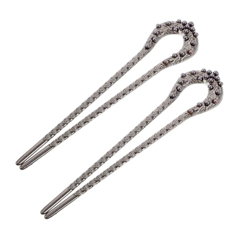 DECOMELODY 2 Stück Teiliges U Förmiges Haarnadel aus Legierung mit Perlendekor Chinesischer Stil Robuste Haargabeln für Damen Minimalistischer Haarschmuck für Anspruchsvolle von DECOMELODY