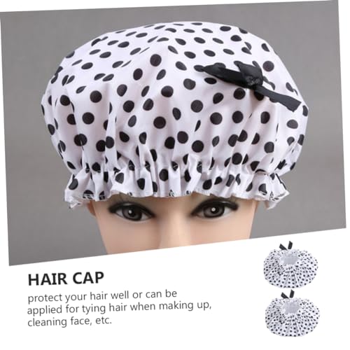 DECOMELODY 2 Stück Wasserdichte Damen Duschhauben aus PVC Elastische Badehauben Wiederverwendbar Schutz vor Nässe Beim Duschen und Shampoo Anwendung von DECOMELODY
