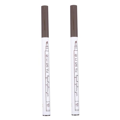DECOMELODY 2 Stück Wasserfester Augenbrauenstift Mikro gabelspitze Präziser Langanhaltender Eyebrow Pencil für Natürliches Makeup und Einfaches Formen für Anfänger und Profis von DECOMELODY