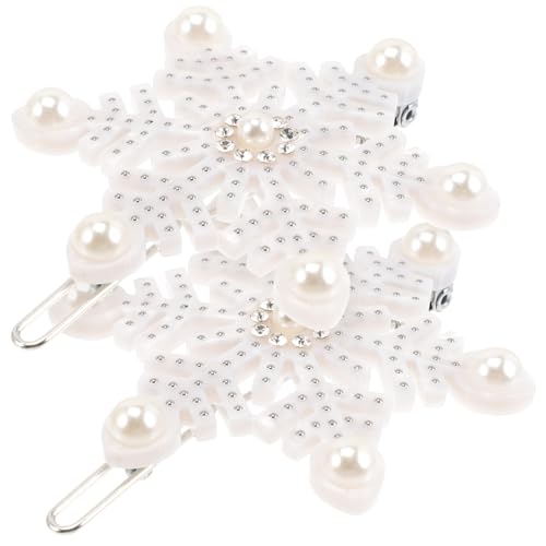 DECOMELODY 2 Stück Weihnachtliche Haarnadeln Schneeflocken Haarklammern mit Strassverzierung für Damen Dekorative Haarspangen Bequem für Mittellanges Langes Haar Festhaltend und von DECOMELODY