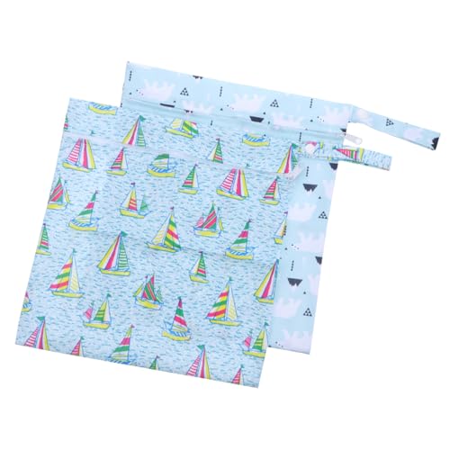 DECOMELODY 2 Stück Wiederverwendbare wasserdichte Wet Dry Bags mit Reißverschluss Multifunktionale Wickeltasche für Nasse und Trockene Windeln Aufbewahrungstasche für Babyspielzeug und von DECOMELODY