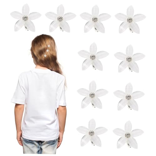 DECOMELODY 20 Stück Mini Blumen Haarklammern für Mädchen Kleine Strass Krallenclips Dekorative Haarspangen für Alltag Party Geburtstag Vielseitig Einsetzbar Niedlich und Leicht zu Tragen von DECOMELODY