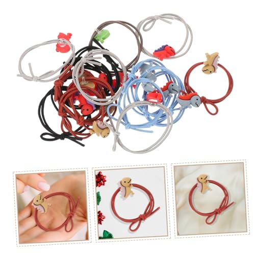 DECOMELODY 20 Stück Teiliges Haargummis Mädchen Dinosaurier Motiv Bunte Elastische Ponytail Halter Hautfreundlich Bequem für Alltag Party Schule von DECOMELODY