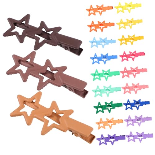 DECOMELODY 21 Stck Teiliges Metall Haarspangen Kleine Stern Haarklammern in Candy Farbverlauf Stabile Haarklammern für Mädchen und Frauen Niedliche Fünfzackige Sternform Einfach zu von DECOMELODY