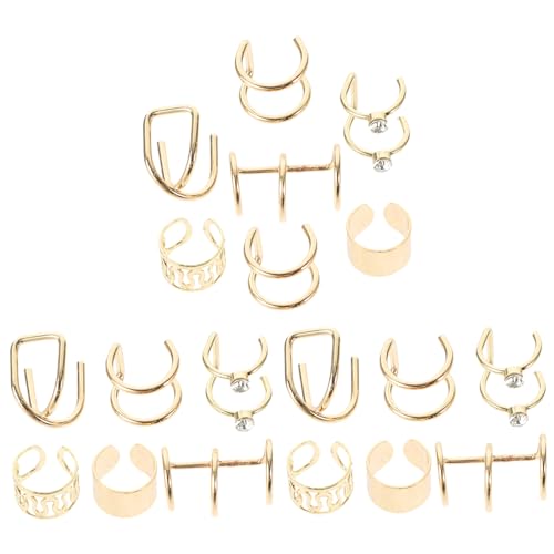 DECOMELODY 24 Stck Teiliges Goldfarbenes Metall Ear Cuff für Damen Non Piercing Ohrclips Leichte Langlebige Ohrmanschetten mit Modischem Design Einfach Anzulegen Vielseitig Kombinierbar für von DECOMELODY