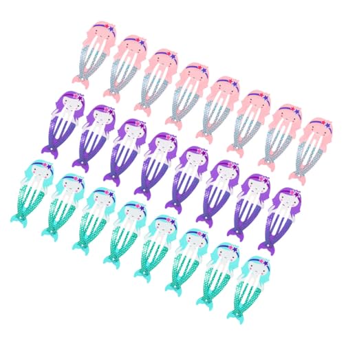 DECOMELODY 24 Stck Teiliges Meerjungfrau Haarspangen aus Metall Bunte Snap Haarklammern für Haarschmuck für Mädchen Geeignet für Partys Geburtstage und Festliche Anlässe von DECOMELODY
