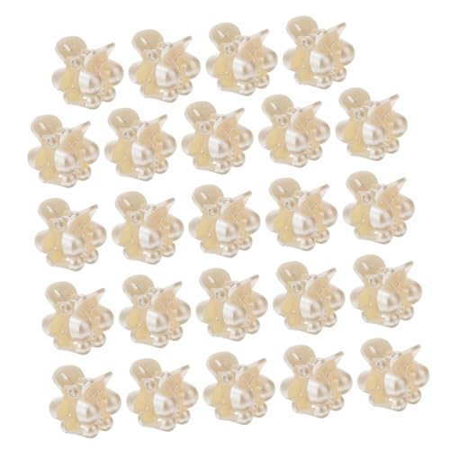 DECOMELODY 24 Stück Teiliges Mini Haarspangen mit Perlen Blumen Schmetterlingsdesign Kleine Klammern für Mädchen Eleganter Haarschmuck für Alltag Party und Styling von DECOMELODY