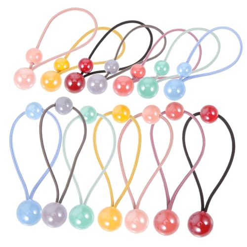 DECOMELODY 28 Stck Teiliges Haargummi für Mädchen Elastische Haarbänder mit Doppelt Kugeln Bunte Dehnbare Haarschleifen Vielseitig Einsetzbar für Dünnes Dickes Lockiges oder Glattes Haar von DECOMELODY